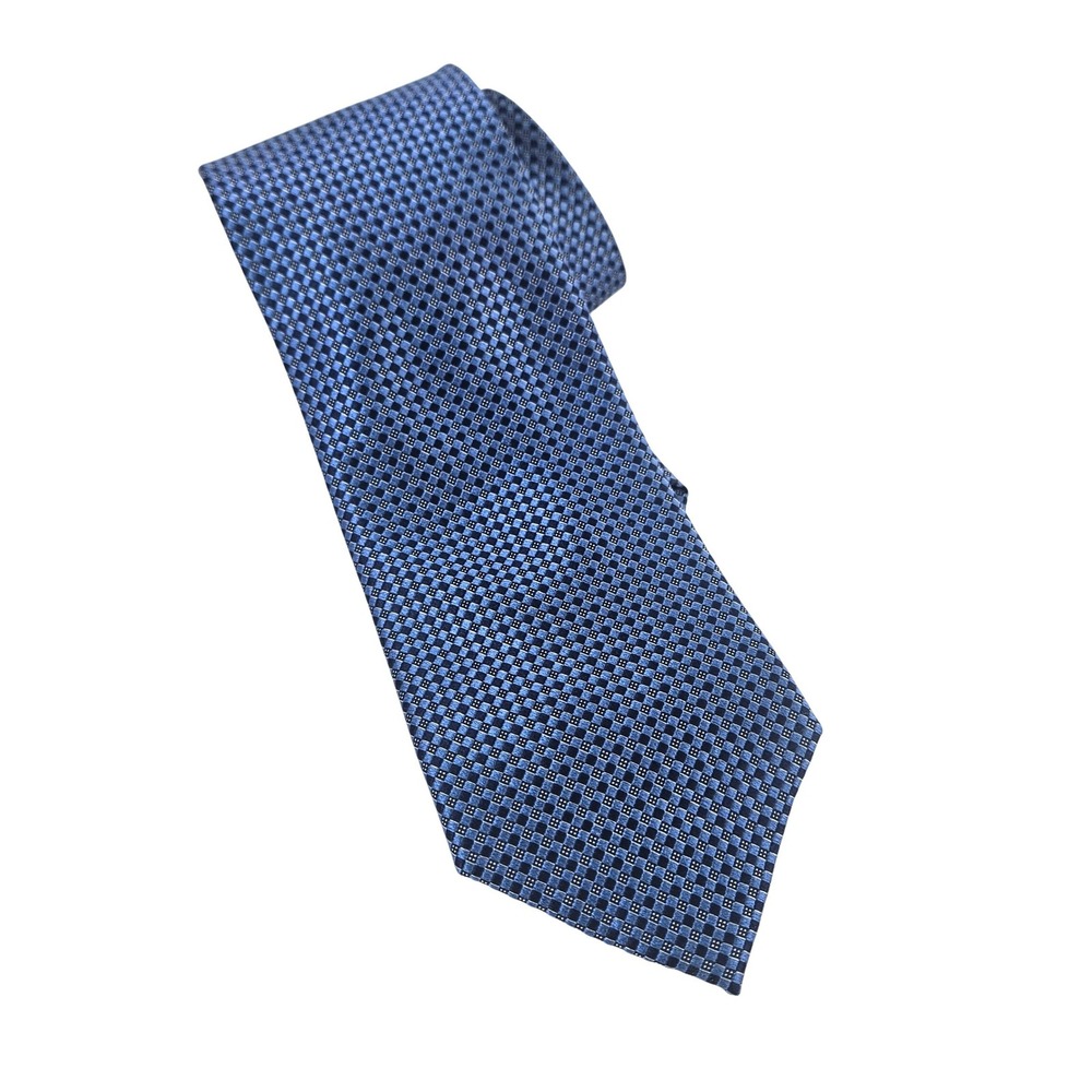 Michael Kors Mens Tie Blue Geometric Pattern Formal Dress